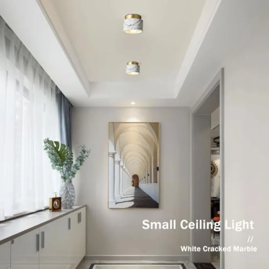 Wabi Sabi Ceiling Lights, ch Japanese Marble Flush Mount Ceilg Light Stone Lampshade with Metal Suction Cup, Mid Century Light