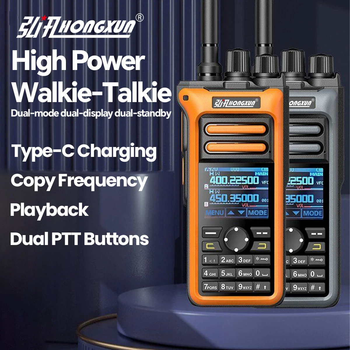 HONGXUN GT10 10W Walkie Talkie Ham Amateur 2 Way Radio AM Air Aviation Band High Power Walkie-Talkie CTCSS FM Radio