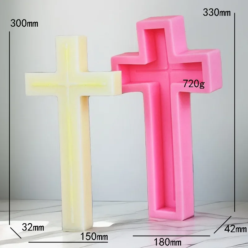 

13 inch Cross Candle Mold Halloween Cross Scented Candle Plaster Ornament Cake Mold Home Docoration