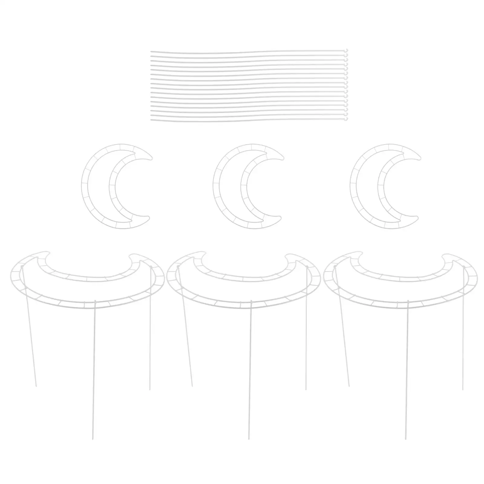 

6 Set Packaging Flower Arrangement Stand Plastic Heart Frame Wreath Forms Moon Shaped Craft Floral Base DIY Decor Gift Box