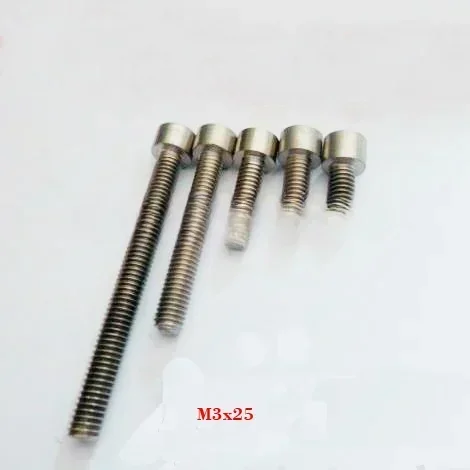 30pcs M3x25 M3 Thread Diameter 25mm Length Hex socket head cap Ti screw TA2 cup head Titanium bolts