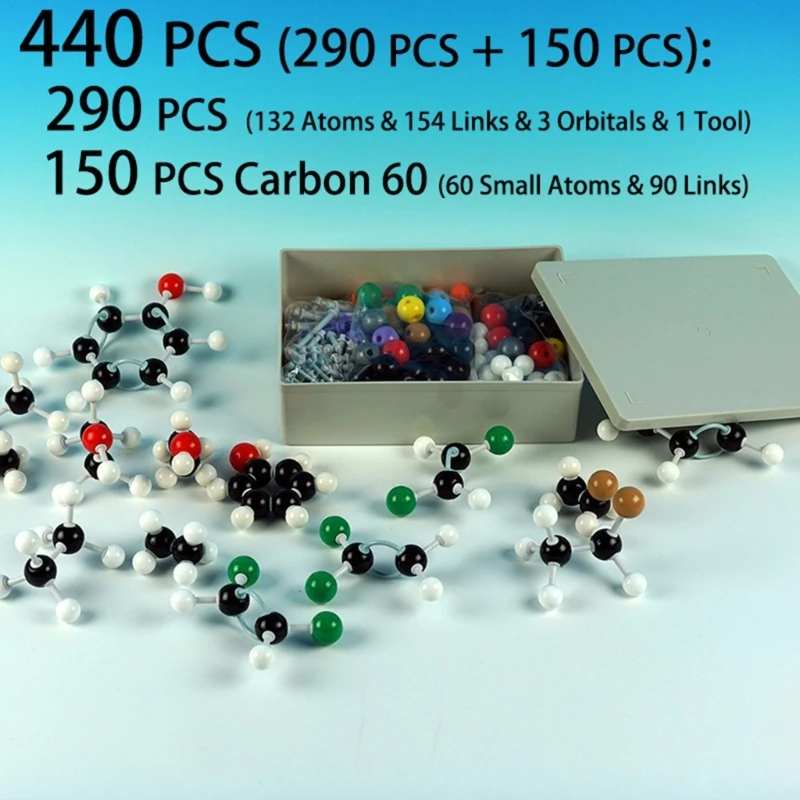 Imagem -05 - Modelo Química Orgânica Modelos Moleculares Incluem Átomos Links Orbitais Ferramenta Removedor Link para 440 Peças