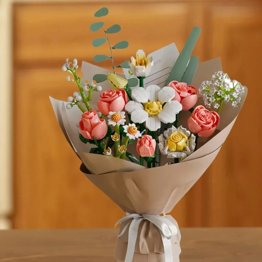 

Building Blocks Flowers Bouquet Set Flowers Models Home Decor Botanical Collection Bricks Toys for Adults Mother's Day Christmas