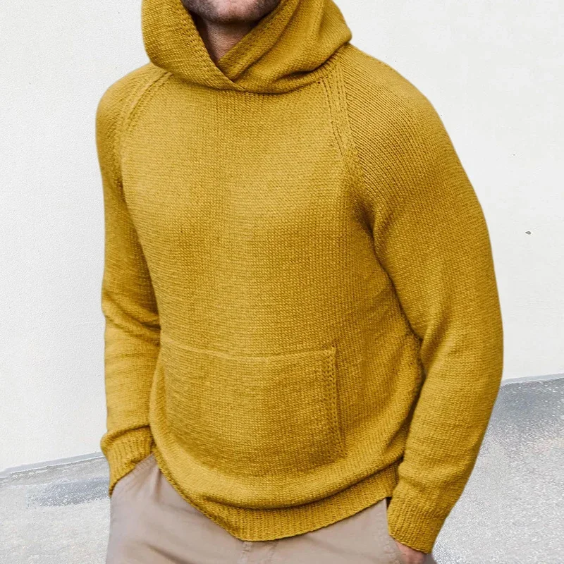 

Male Solid Knit Sweat-shirts Autumn Solid Long Sleeve Jumper Pullovers 2023 Men Clothing Winter Hoody Knitted Sweater Streetwear