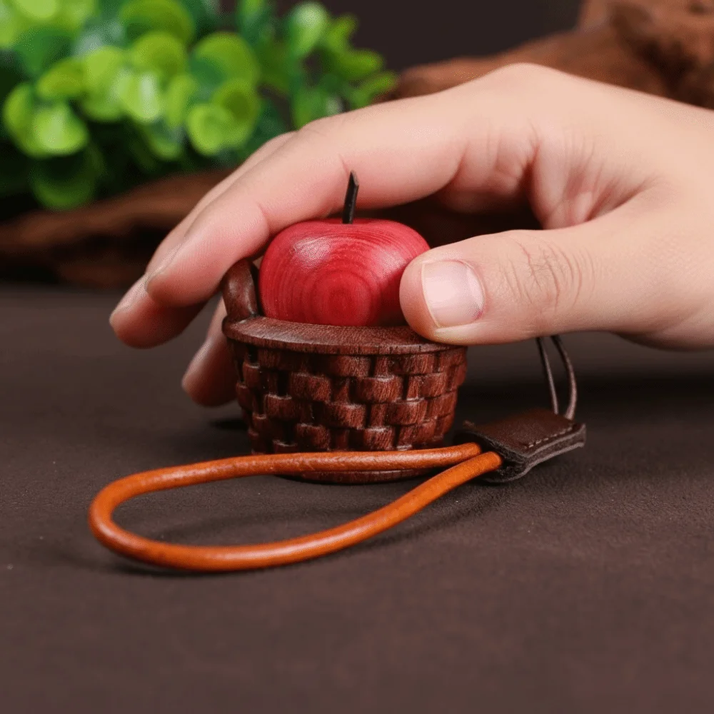 Bag Pendant Miniature Cat Paw Clicker Wooden Handmade Wood Carving Charm Tactile Kitten Fidget Key Ring Schoolbag Decor