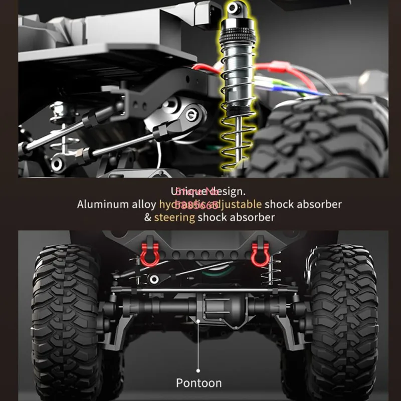Professional 56CM Large Off Road High Speed Remote Control Truck 1:10 Electronic Differential Lock 17 Lighting 4WD RC Truck Car