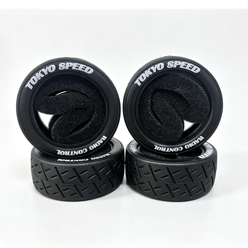 1/10 Soft High-Grip Racing Tires - Rubber Tyres for XV02, HSP 94123/94122, Tamiya TT01/FW06, Indoor & Paved Road
