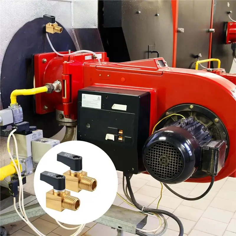 【كفاءة 】صمام تصريف خزان الهواء النحاسي صمامات كروية صغيرة 2 قطعة 1/4 بوصة NPT ذكر X NPT أنثى قطع غيار ضاغط الهواء #4