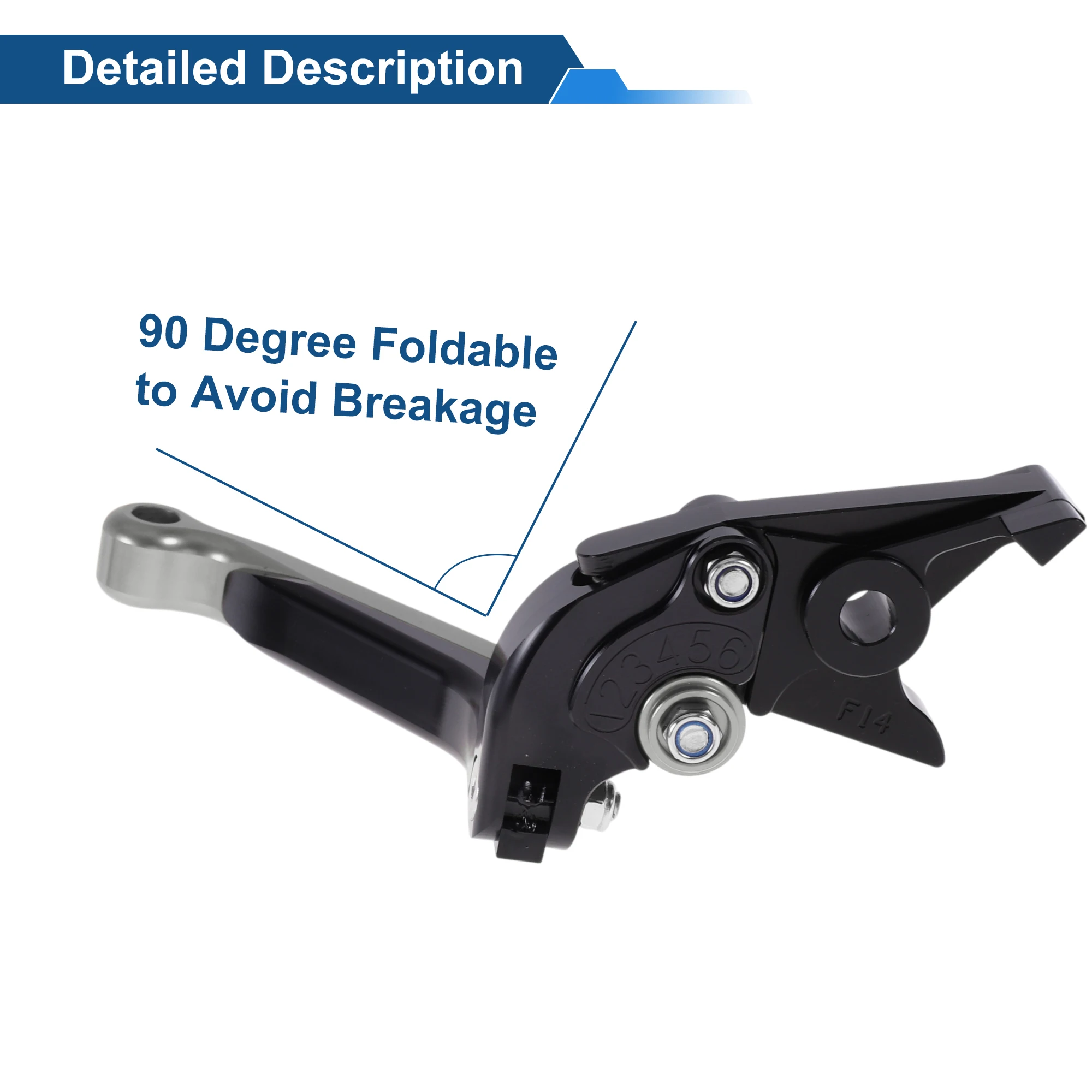 عتلات فرامل طويلة قابلة للتعديل من Motoforti لـ Kawasaki ZZR600 من التيتانيوم الأسود #6