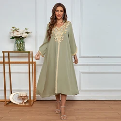 ROKEN EVAN New Spring Summer Jalabiya Dubai Abaya Dress For Women Ramadan Eid 2021 Moroccan Turkey Arabic Muslim Islam