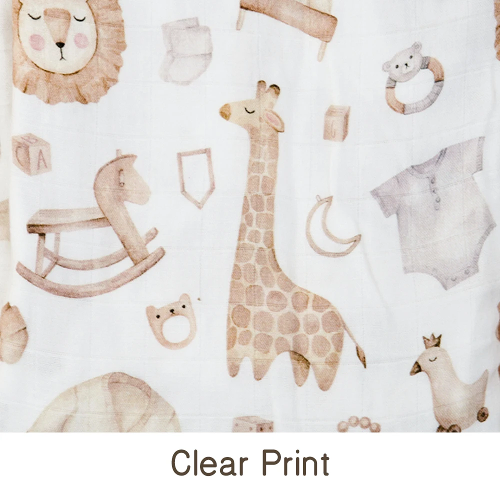 Elinfant Digital Print Muslin Swaddle Blanket Bamboo Cotton Soft Baaby Bath Towel Nursing Cover