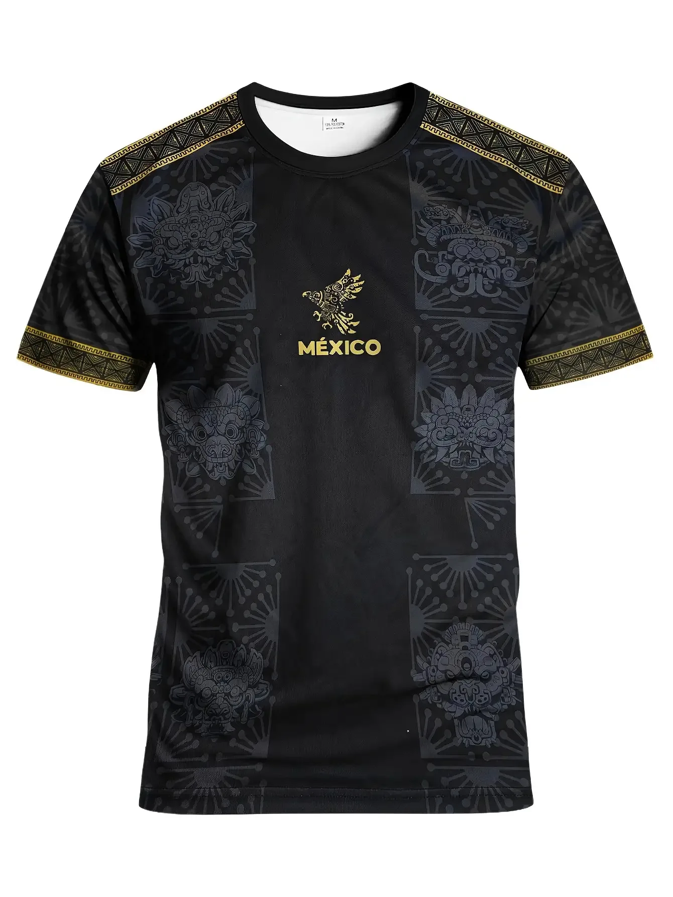 2026 Summer Hot Aztec Mexico Men's Short Sleeved Football Sweatshirt Competition Training Daily Leisure Outdoor Short Sleeved