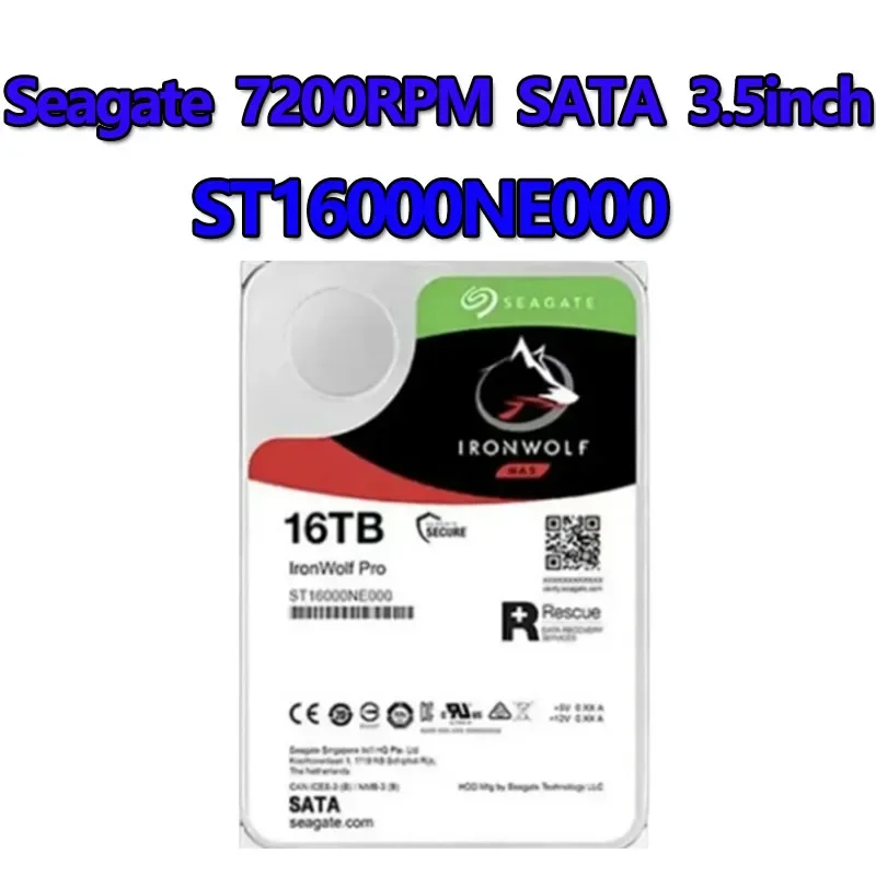 for Seagate ST16000NE000 Ironwolf pro 16TB internal 7200RPM 3.5 HDD NEW Tested Well Bofore