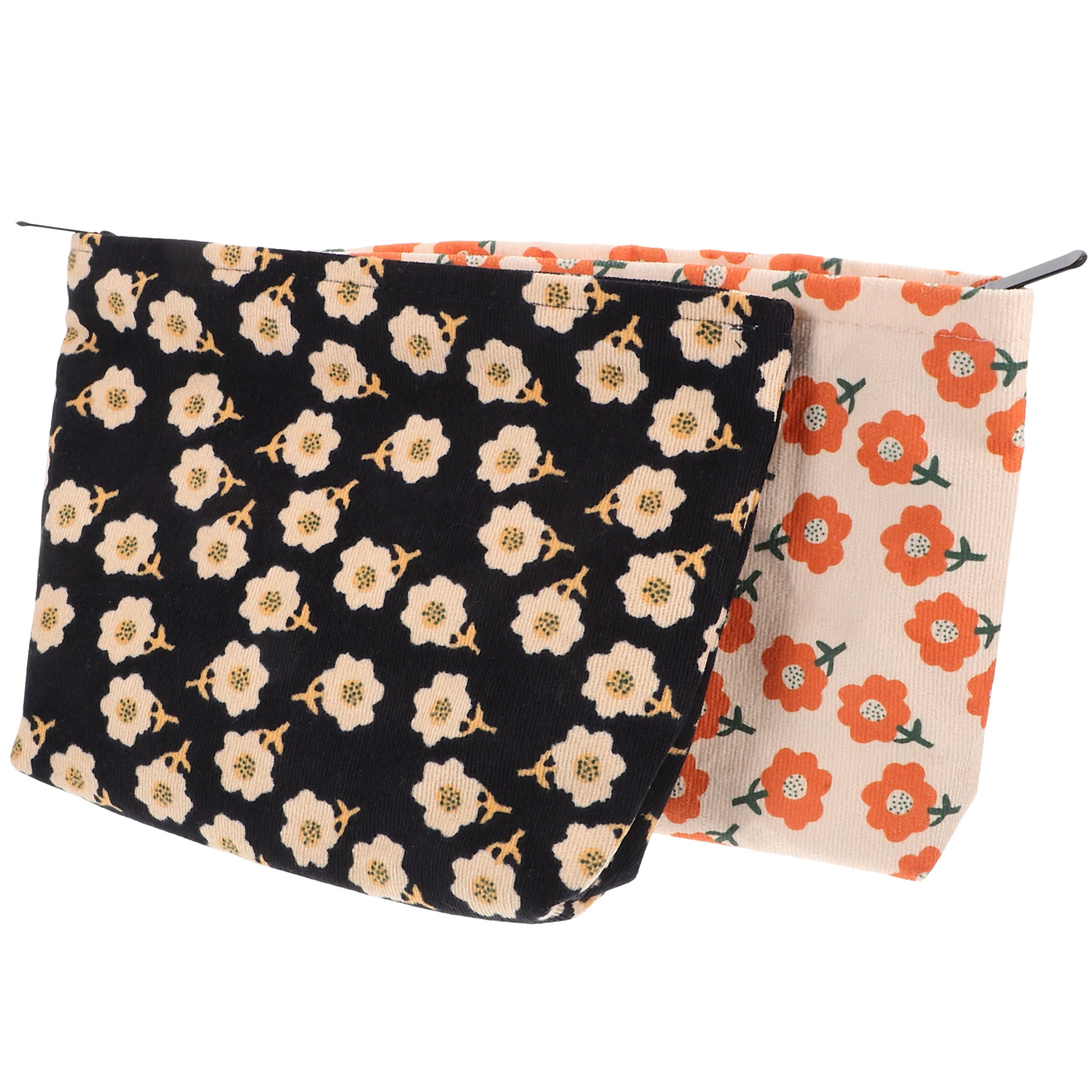 

2 Pcs Corduroy Print Handheld Bags Large Capacity Makeup Pouches Toiletry Bag for Women Travel Storage