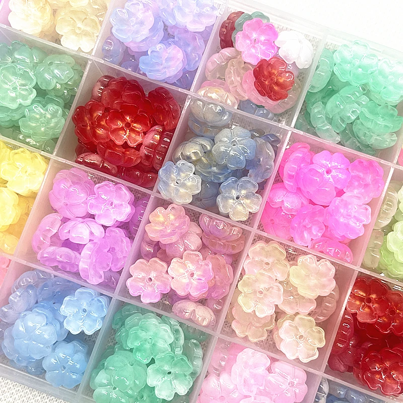 20 قطعة 13 مللي متر خمسة البتلة زهرة Lampwork الخرز قبعات الزجاج خزر عازل لصنع المجوهرات أساور يدوية دبوس الشعر