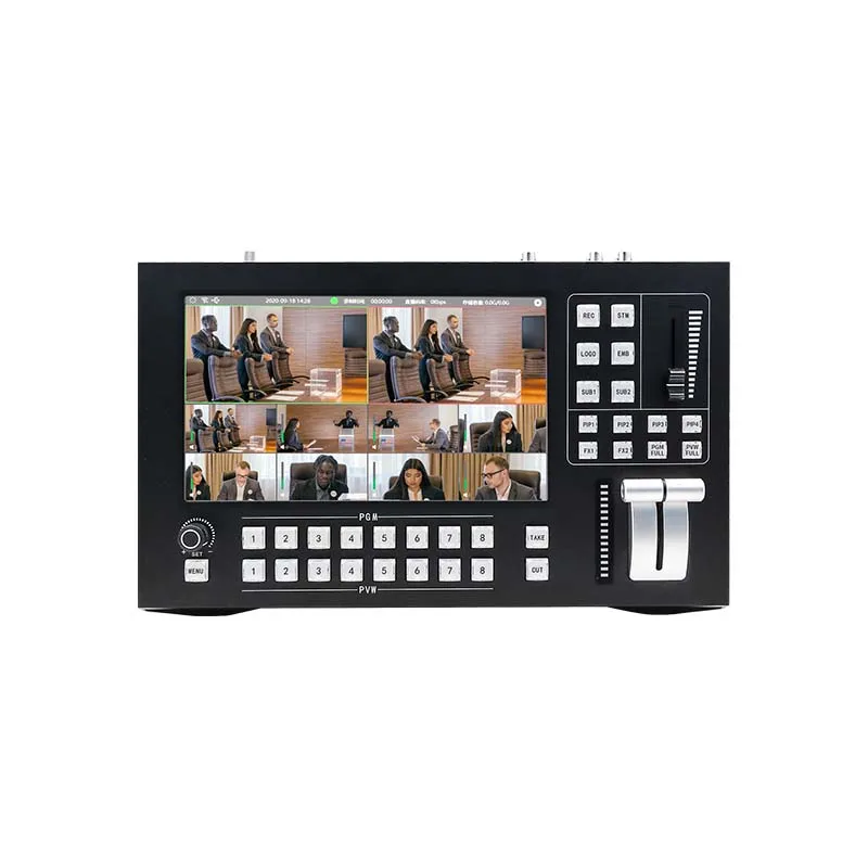 8-канальный бесшовный видеопереключатель потоковая передача Hdm I SDI RTMP прямая трансляция многосетевая камера видеомикшер переключатель