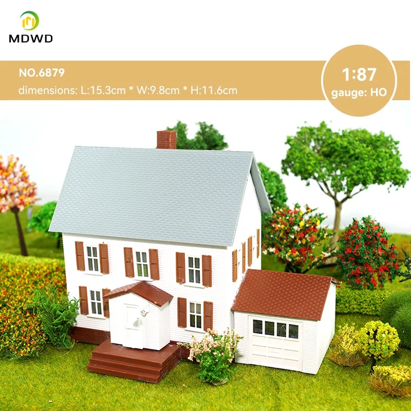 1pc 1:87 Ho N Scale Model House Style Courtyard Model Scale Kit Building Plastic AssembleMaterial Diorama Train Railway Layout