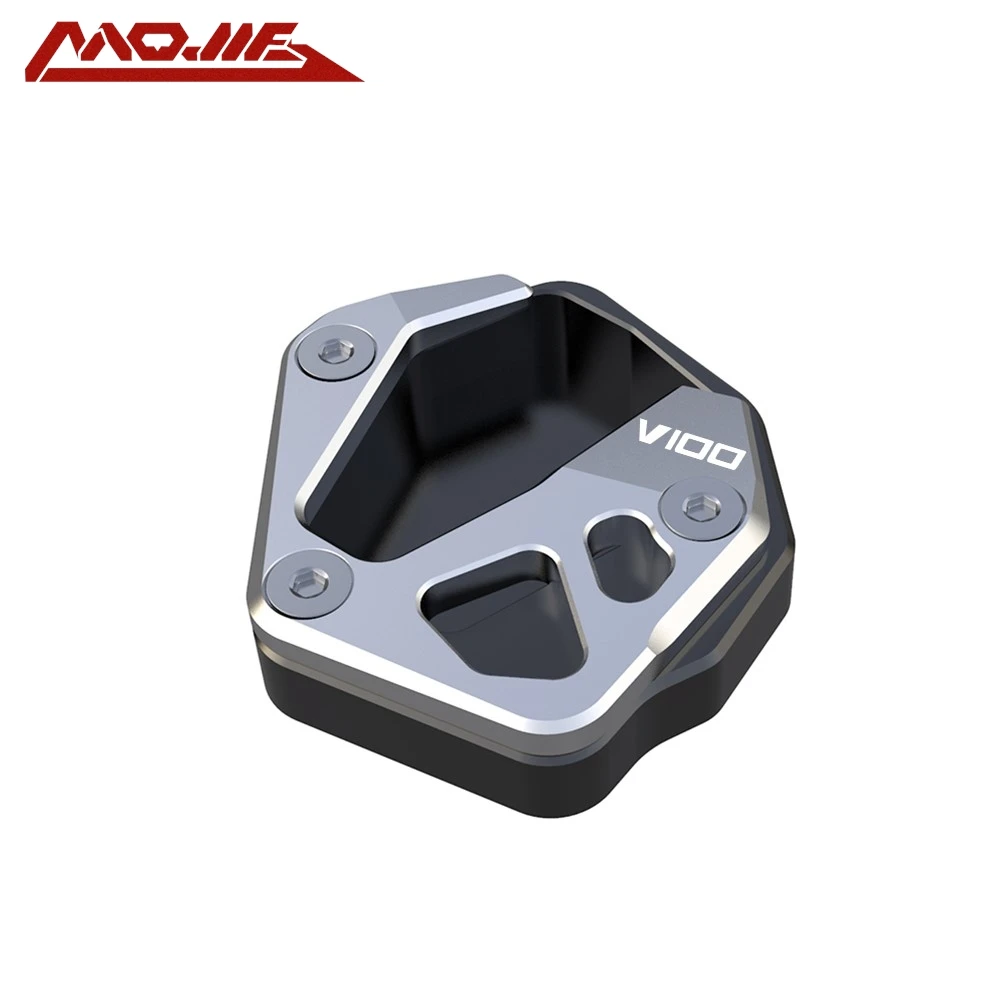 2023 2024 لـ Moto Guzzi V100 V 100 Mandello S حامل جانبي تكبير مسنده دعم أكبر تمديد ملحقات الدراجة النارية #3