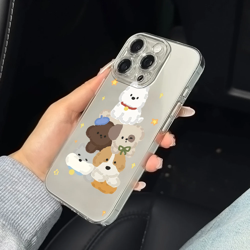 Soft and cute layering Silicone Phone Case for iPhone 17 16 15 14 13 12 11 Pro Xs Max Air Mini 7 8 6 6s Plus SE 2020 2022 Cover