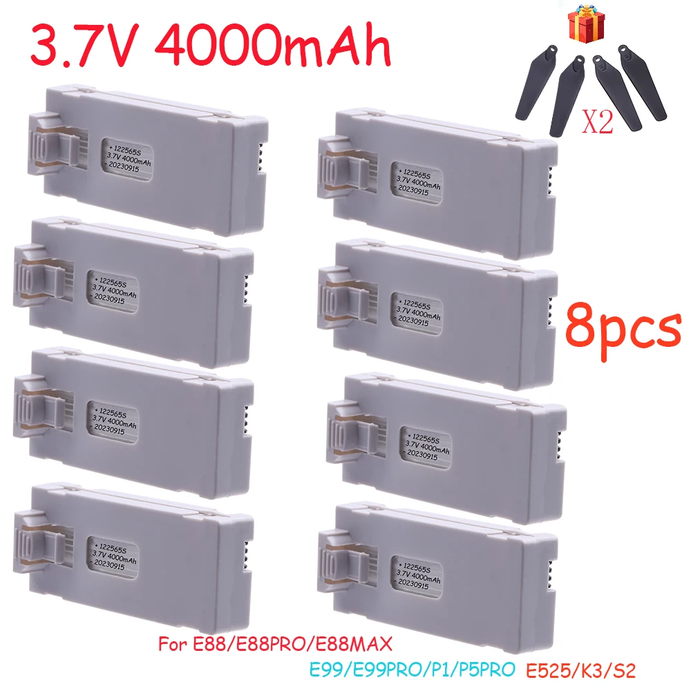 3.7V 4000Mah RC Drone accessorio batteria per E88 E88PRO E99 P1 K3 Ls-E525 E525PRO Mini Uav Drone batteria batteria speciale parti Rc