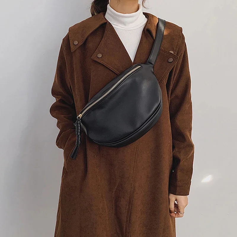 

fashion Simple Chest Pack High quality Leather Fanny bag new Women Waist Bag Phone purse Designer Female Shoulder Crossbody Bags