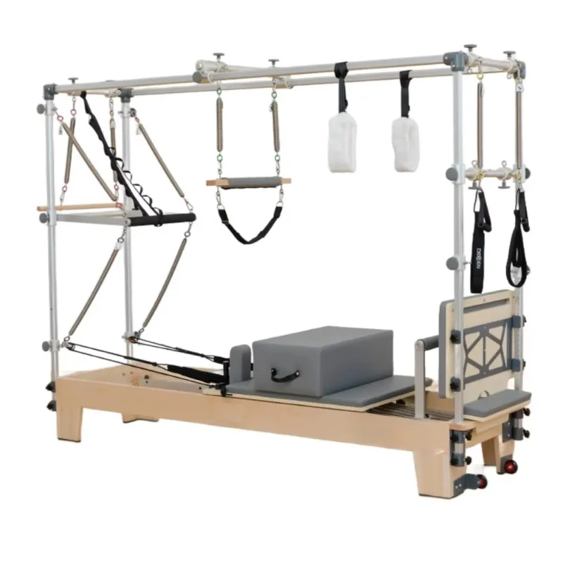 

Women's Pilates Reformer, Oak Wood Bed & Aluminum Tower with Full Trapeze for Body Shaping & Toning