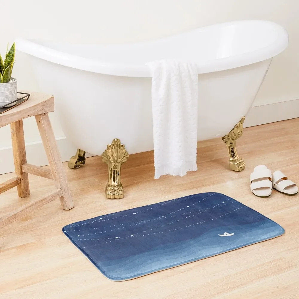 

Garland of stars 2, blue watercolor Bath Mat Anti-Skid Shower Anti-Slip Bathtub DoorFor The Door Entrance Doormat Mat