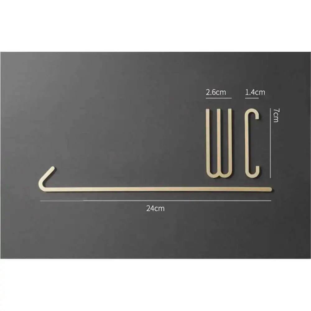 1pcs Creative Brass Toilet Logo Men's and Women's Toilet Doorplate Wash Room Sign Wc Plate Metal Signage Board