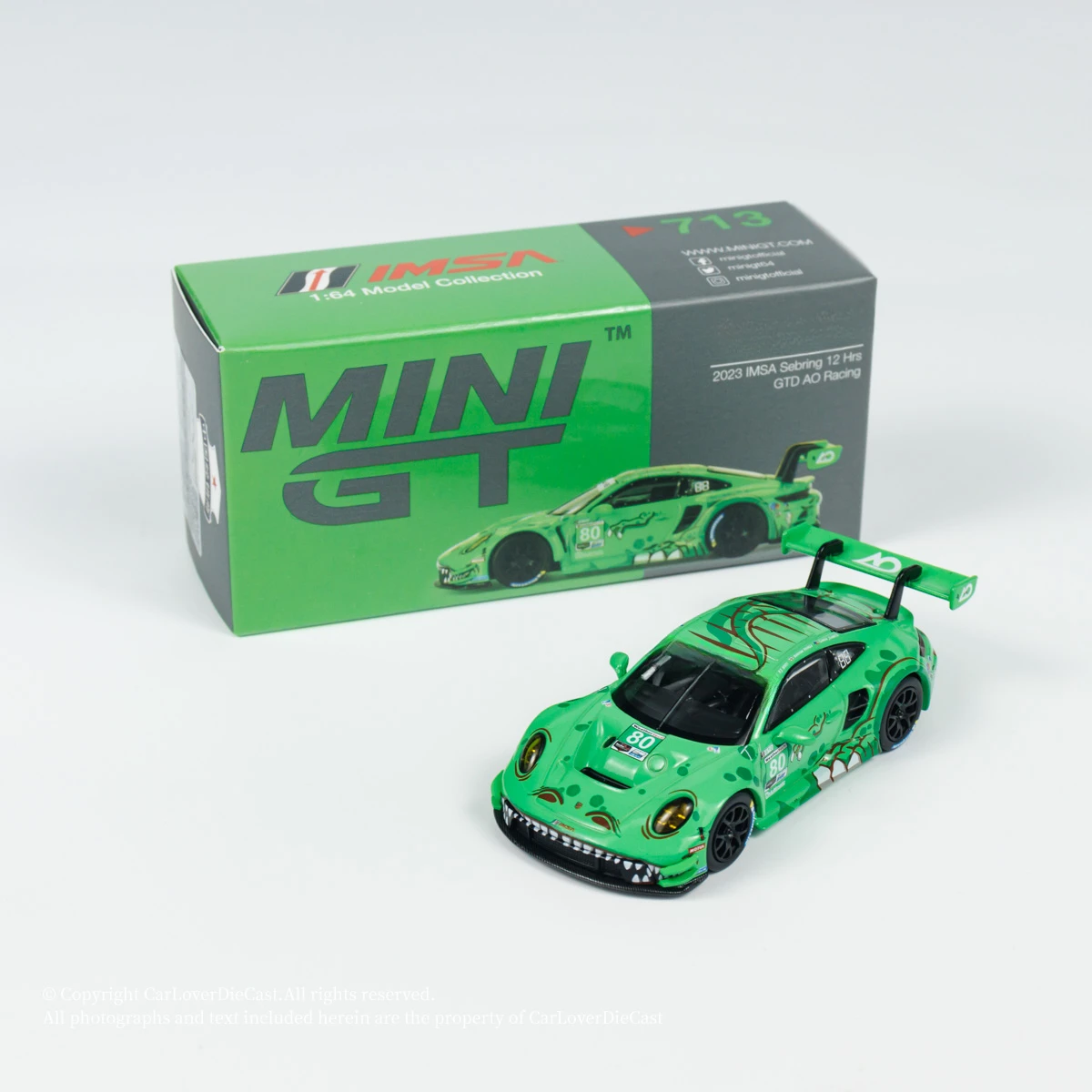 МИНИ ГТ 1:64 Р # Литая под давлением модель автомобиля с левым рулем 80 GTD AO Racing 2023.