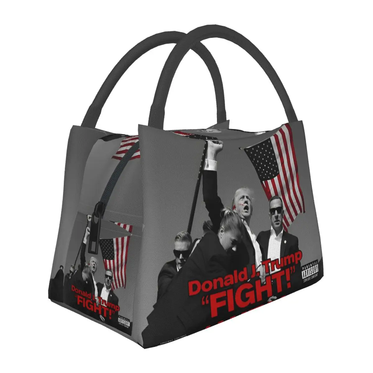 

Lunch Bag for Women Trump Shot Fight Thermal Cooler Portable Picnic Work 2024 Shooting at Trump Rally Lunch Box Food Storage Bag