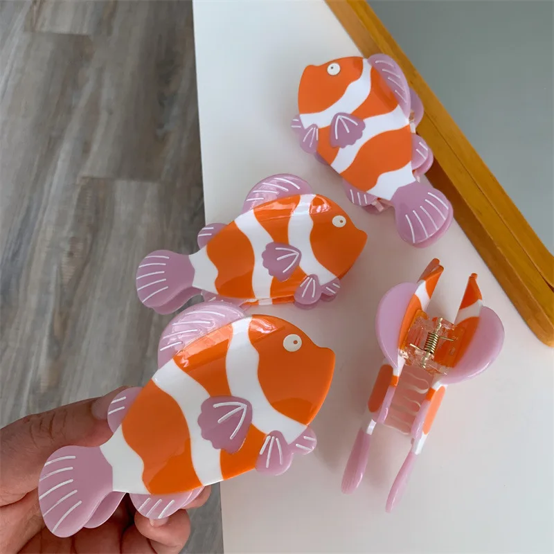 

Marine Fish Acetate Goldfish Hair Claw Clips Cute Cartoon Fresh Orange Hairpins Shark Clip Hair Accessories For Women