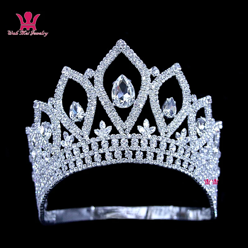 

Rhinestone Crowns Tiaras Lager Adjustable Miss Pageant Queen Bridal Wedding Princess Party Prom Night Clup Show Hairwear 00022