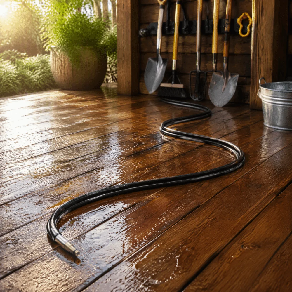 5800 PSI Pressure Washer Hose Rubber Material 15M 49FT Power Washer Hose Quick Connect High Pressure Hose