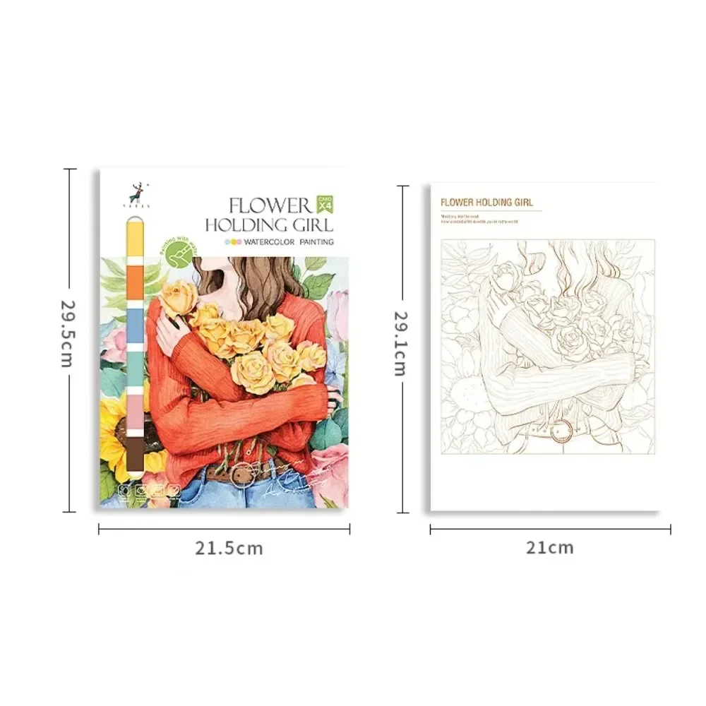 1pc Portable Kids Watercolor Painting Book Gouache Graffiti Coloring Books Drawing Paper