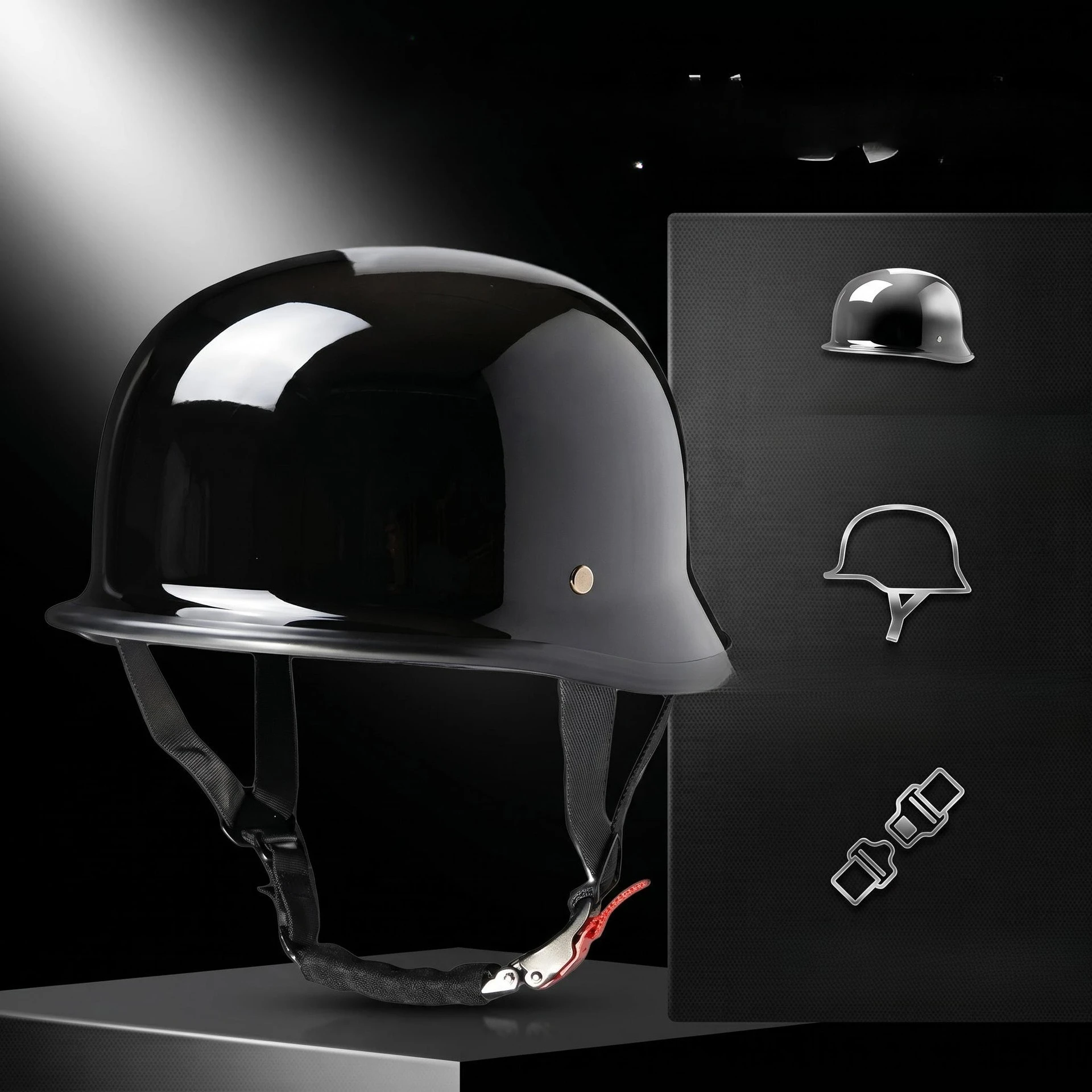 Large Size Motorcycle Helmet Men's and Women's Hoop Helmets Steel Helmets Private Helmets Locomotive Cruising  Half Helmets