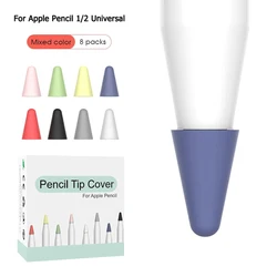 8 pcs Silicone Replacement Tip Case For Apple Pencil 1 2 Touchscreen Stylus Pen Case nib Protective Cover Skin for Apple Pencil