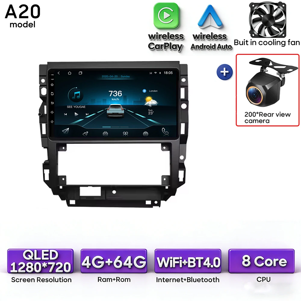Android autoradio multimediaspeler met Carplay, auto navigatie, GPS, Wifi, 2din voor Volkswagen Golf 4 Jetta MK4 2002-2006