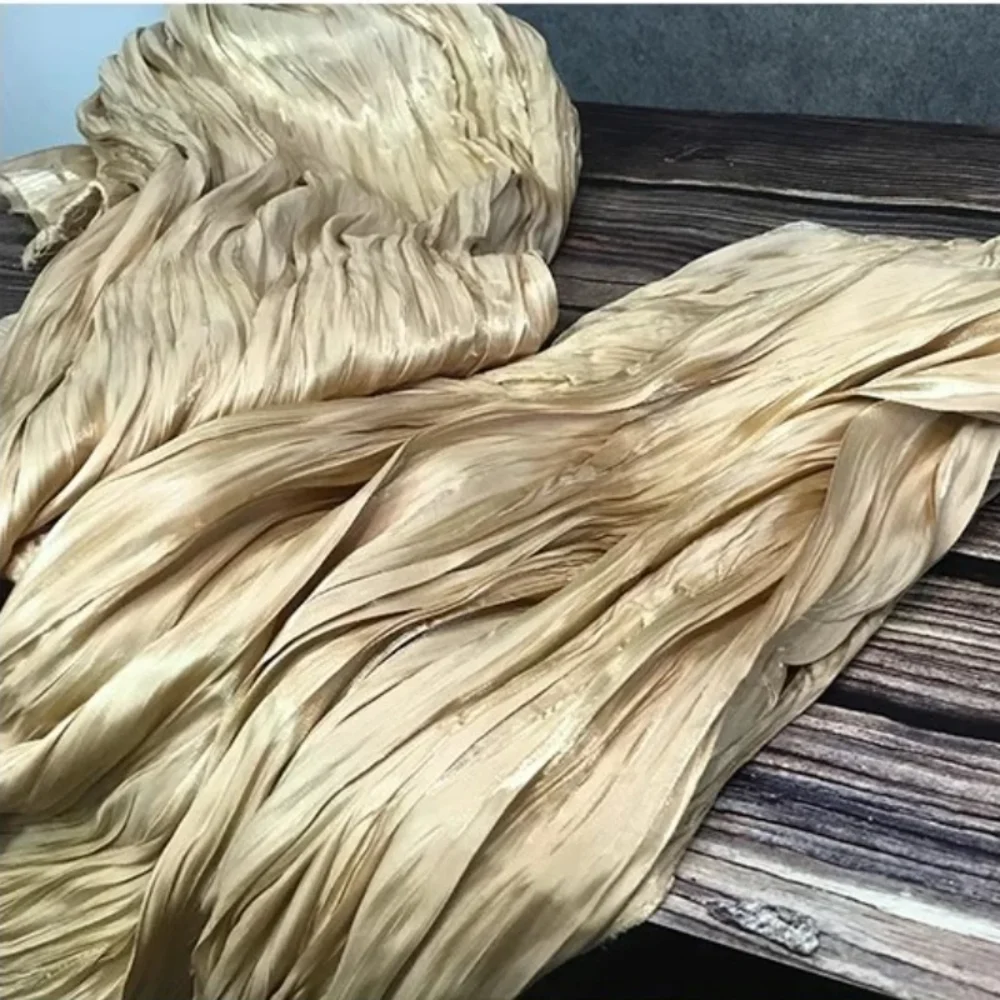 Tela plisada Color Camel colgante primavera otoño falda diseñador ropa costura tela venta al por mayor metros de tela Material Diy