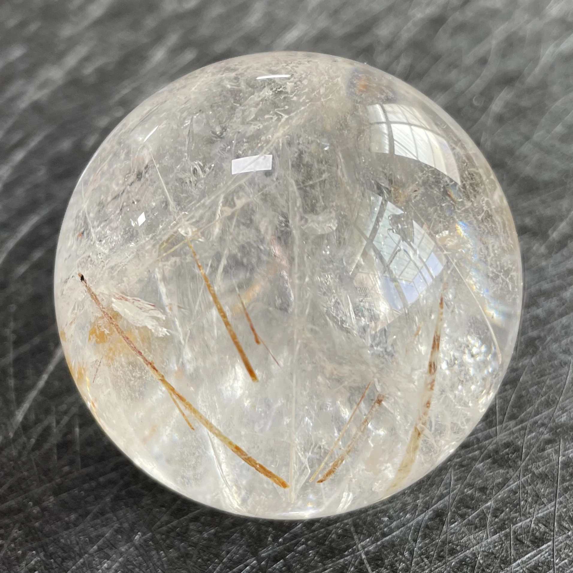 

280g Natural Stone Tourmaline Clear Quartz Crystal Ball Rainbow Sphere Polished Rock Reiki Healing B677