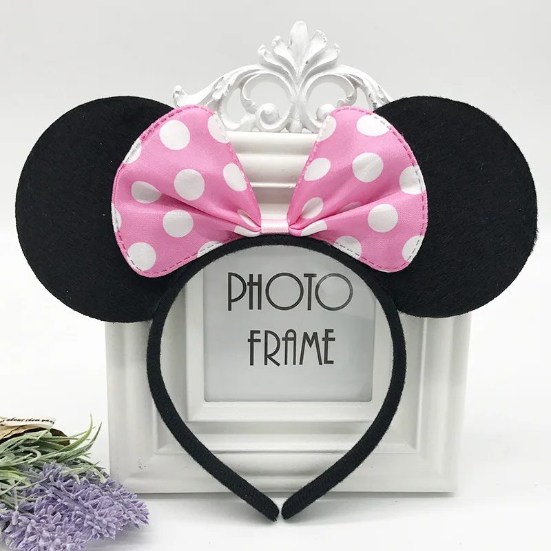 여자 귀여운 Mickyy 드레스 귀 머리띠 머리 장식 마우스 블랙 레드 핑크 머리띠 미니 보우 한국어 머리띠 머리띠 클립