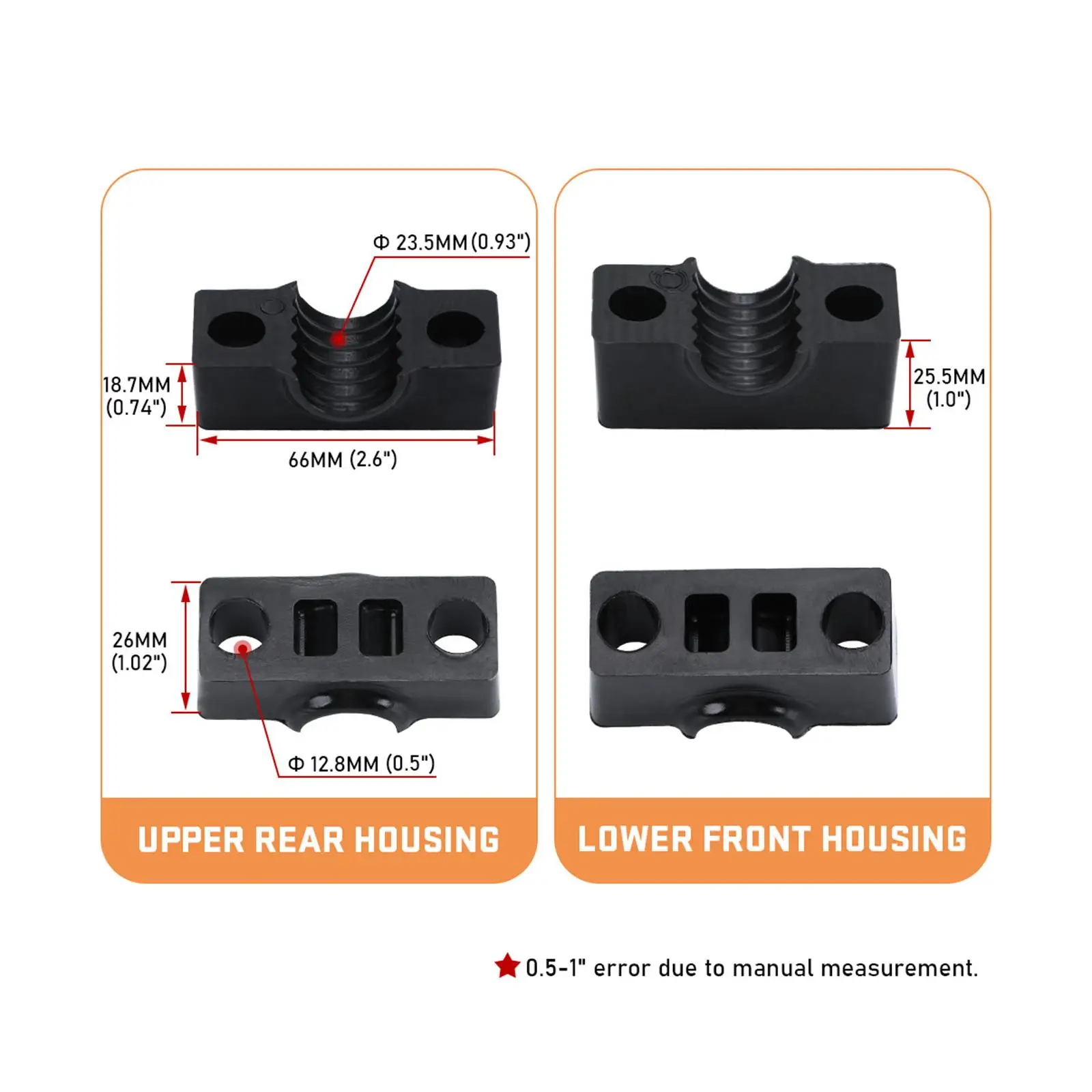 

Upper Lower Housings Durable Polyurethane Attachment Parts for Arctic Cat 650 700 400 500 ATV Models