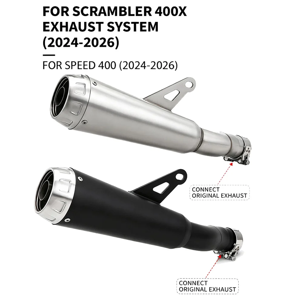 High - Efficiency mofles para moto pipes 2024-2026 motorcycle exhaust For Scrambler 400 X Speed 400