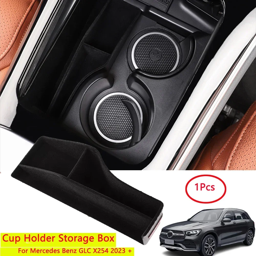 For Mercedes Benz GLC X254 2023 + Cup Holder Storage Tray Car Interior Organizer Box