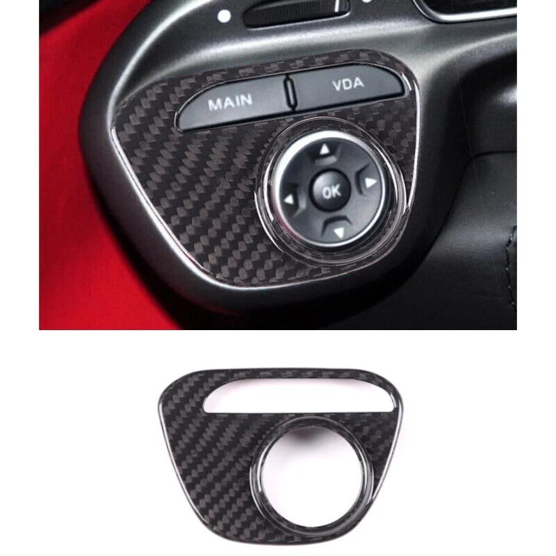 Real Carbon Fiber Car Inner  VDA Push Button Switch Cover Trim Fit For Ferrari 458 2011 2013 2014 2015 2016