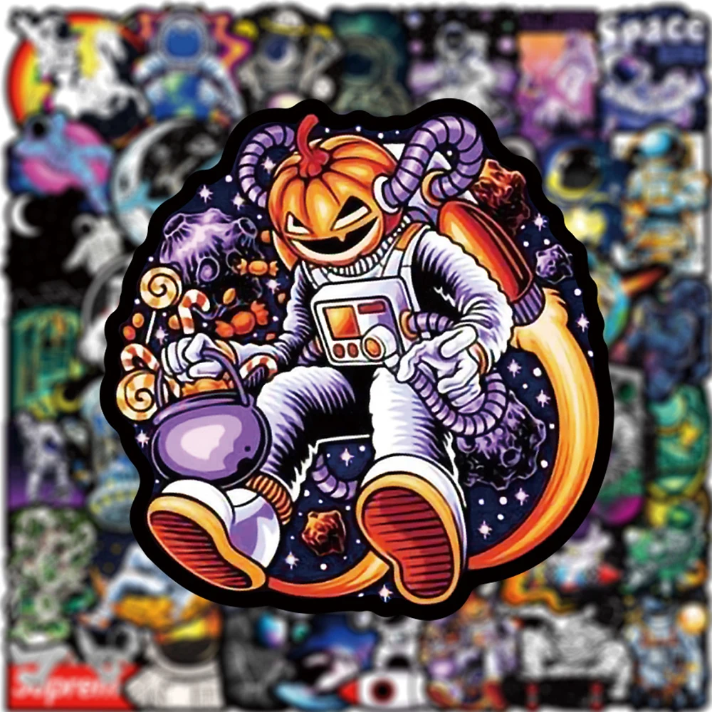 

10/30/50pcs Cool Outer Space Astronaut Graffiti Stickers Cartoon Decals DIY Laptop Luggage Phone Helmet Sticker Fun for Kids Toy