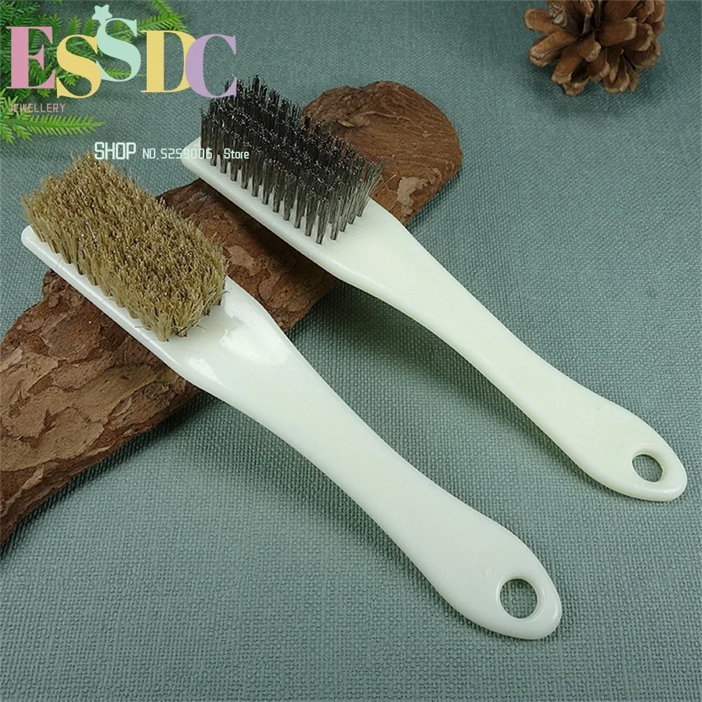 

Cultural Tools Wild Boar Bristle Stainless Steel Brush Olive Walnut Diamond Jade Polishing Cleaning and Maintenance Exclusive