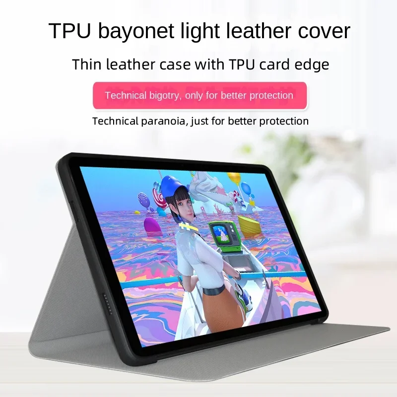 Teclast T60 케이스용 슬림 PU 가죽 커버, 부드러운 TPU 백 쉘, 12 인치 태블릿 PC 플립 북 펀다 스마트 자동 수면 및 기상