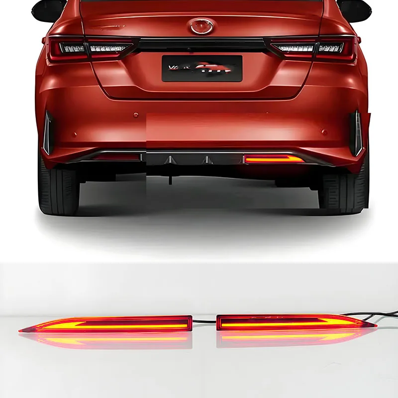 

For Toyota Yaris Vios LED rear bumper modified light flowing turn signal