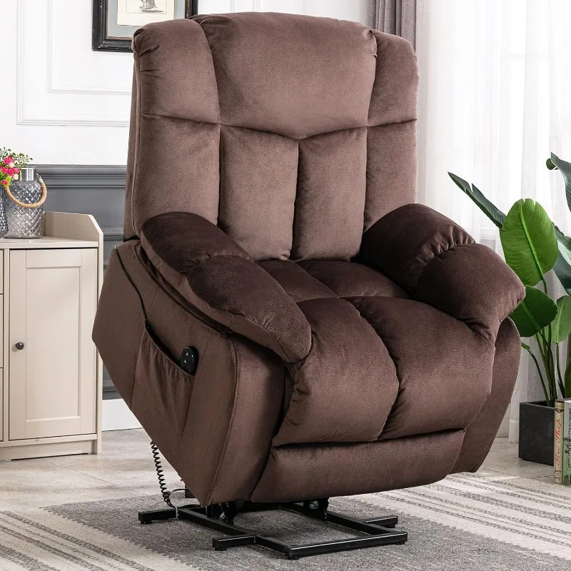 Power Lift Recliner Chair for Elderly- Heavy Duty and Safety Motion Reclining Mechanism-Antiskid Fabric Sofa