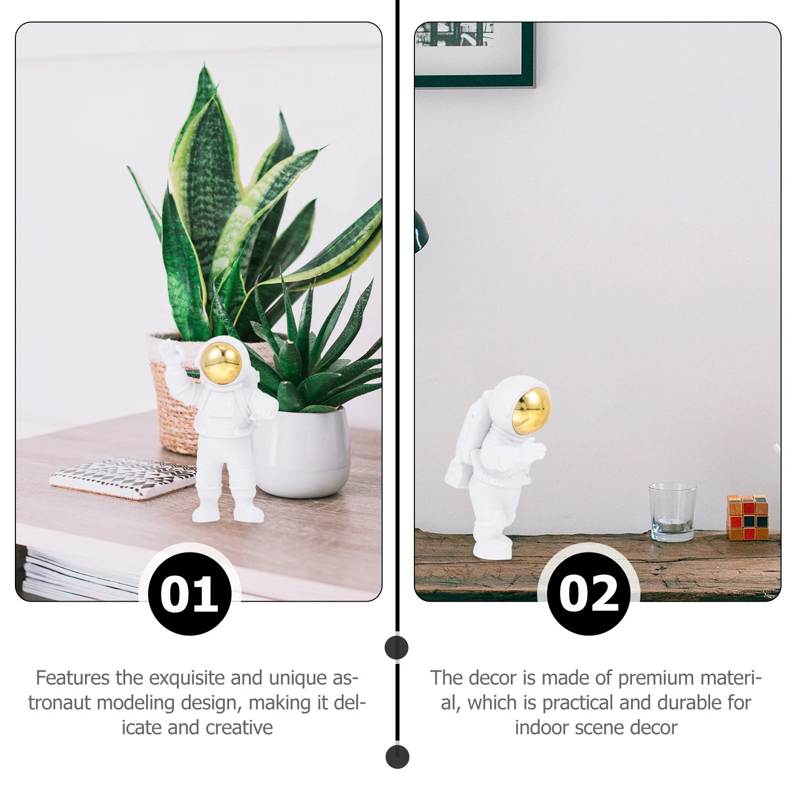 

3Pcs Resin Astronaut Decor Creative Spaceman Indoor Scene Ornaments Desktop Resin Craft Home Decoration Artworks